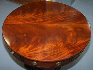 RRP £12,  000 RALPH LAUREN REGENCY MAHOGANY DRUM ROUND LIBRARY TABLE PEDESTAL BASE 2