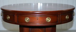 RRP £12,  000 RALPH LAUREN REGENCY MAHOGANY DRUM ROUND LIBRARY TABLE PEDESTAL BASE 6