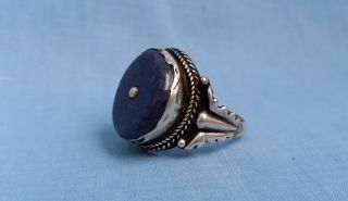 Antique Lapis Lazuli Tibetan Silver Ring 20mm
