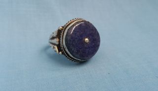 Antique Lapis Lazuli Tibetan Silver Ring 20mm 2