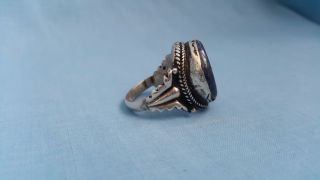 Antique Lapis Lazuli Tibetan Silver Ring 20mm 5