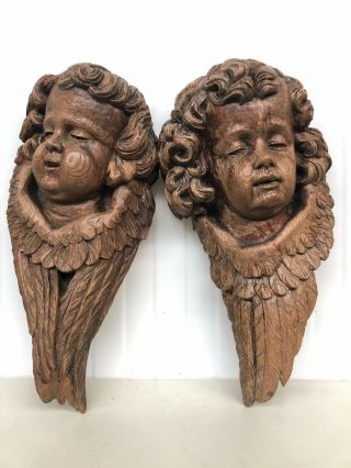 Stunning Antique Cherub/ Angel / Putti carved in wood circa 1880 (1) 11
