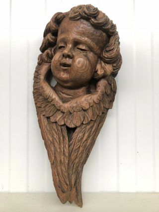 Stunning Antique Cherub/ Angel / Putti carved in wood circa 1880 (1) 2