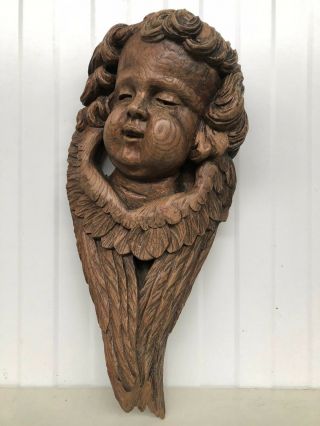 Stunning Antique Cherub/ Angel / Putti carved in wood circa 1880 (1) 8