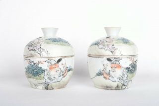 Chinese Porcelain Qianjiang Cai Bowls,  Fang Jia Zhen 1899