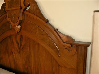 Gorgeous Victorian Carved High Back Bed Headboard with Footboard 61” x 78” x 76” 5