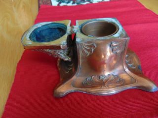 An Arts and crafts/ Art Nouveau copper Boars head Ink well.  A lovely item 3