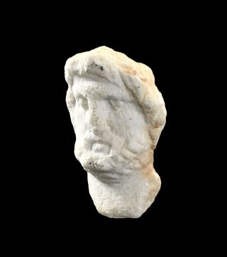 Aphrodite - Ancient Roman Marble Relief Head Of A Male