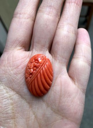 Antique old stock natural red coral cabochons other amber turquoise 5