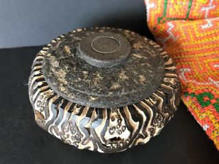 Vintage Zealand Mamaku Tree Fern Carved Round Box with Lid …beautiful. 7