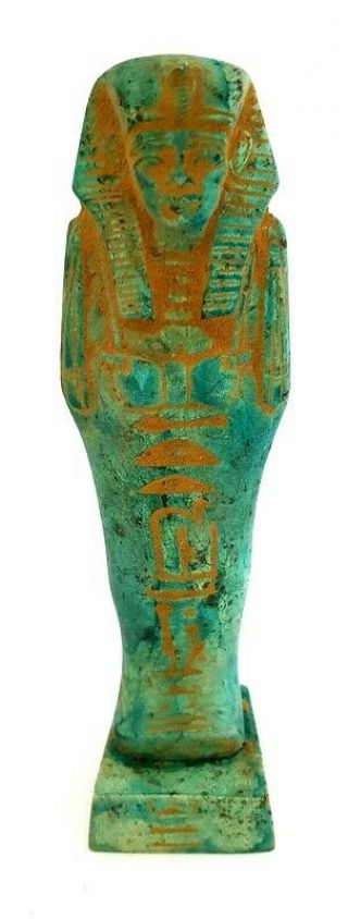 Very Very Rare Egyptian Priest Statue W/t Ankh Figurine Ancient Antique Faience