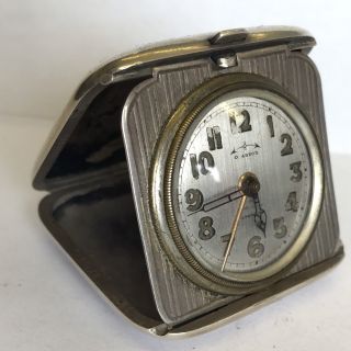 Antique Art Deco German Eterna Solid Silver Travel Alarm Clock Not
