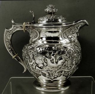 Scottish Sterling Coffee Pot 1827 Neptune & Serpent 2