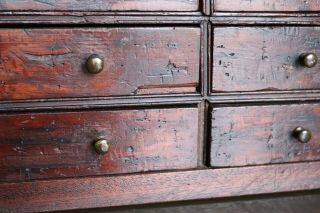 Antique 19th Century Apothecary Or Watchmakers Bank Of 30 Drawers aged patina 9