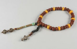 Chinese Antique/vintage Seed & Amber Prayer Beads