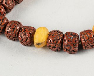 Chinese Antique/Vintage Seed & Amber Prayer Beads 6