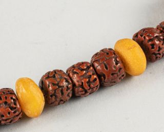 Chinese Antique/Vintage Seed & Amber Prayer Beads 7