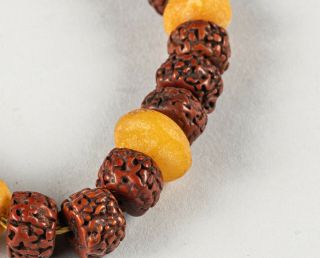 Chinese Antique/Vintage Seed & Amber Prayer Beads 8