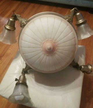 Antique Pan Chandelier 4 Arm Ceiling Light Fixture 5