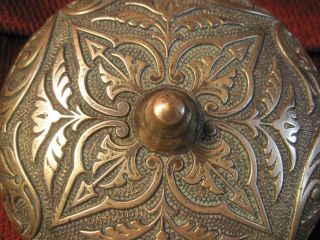 Door Bell Large Antique Brass & Cast Iron Decorative 1876 6 In.  Base 2