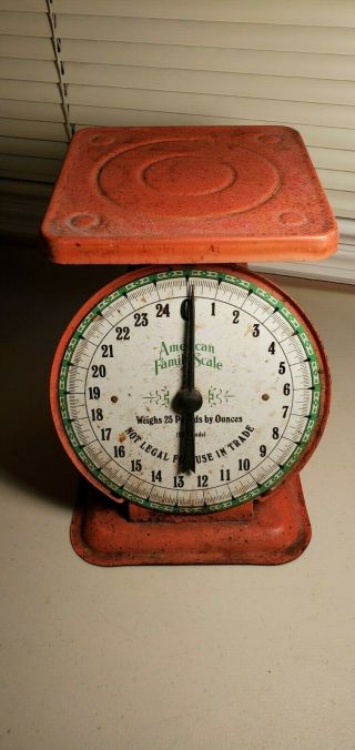 Vintage American Family 25 Lb Scale 1906 Model - Red