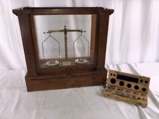 Antique Voland & Sons Diamond Scale Wooden Case 10024 Jewelry Scale
