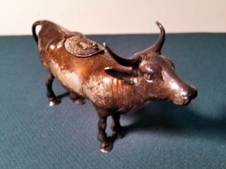 Rare Sterling Silver Cow Creamer Figurine Marked Germany 925