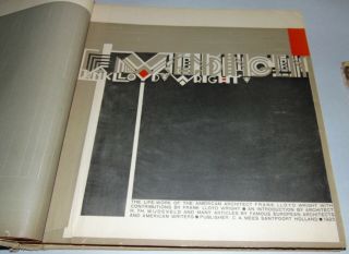 Antique Book 1925 Wendigen Life Work Of Frank Lloyd Wright Architect Folio