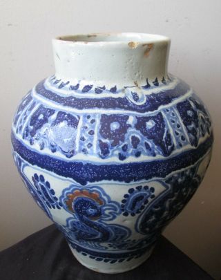 Antique SIGNED Enrique VENTOSA large ART Pottery Puebla Jar VASE w BIRDS 6