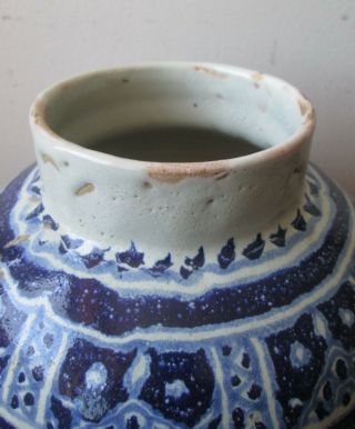 Antique SIGNED Enrique VENTOSA large ART Pottery Puebla Jar VASE w BIRDS 9