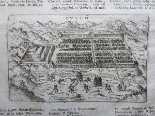 Lasor Varea: Engraved View Of Cusco Peru - 1713