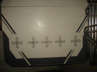 Vintage 1950 Retro Formica Dinette Kitchen Table Black and Gray 37  x 30 2
