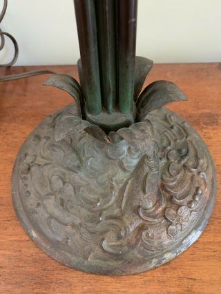 Antique Bradley & Hubbard B&H Fish Lily Desk Lamp Candelabra Rare 2