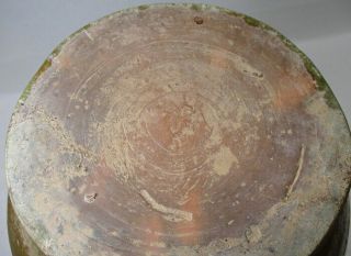 H647: Chinese BIG vase of old pottery with green glaze of Han Dynasty age. 10