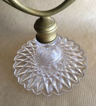 Antique Victorian Clarke ' s Cricklite Fairy Lamp Banquet Crystal Epergne 2