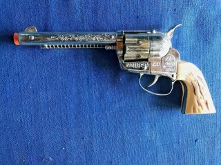 Vintage 1950 ' s Mattel Fanner 50 cap gun pistol w/original holster & 6 bullets 6