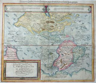 Map Of America Die Newen Inseln Cosmographia Sebastian MÜnster Coloured 1588 34