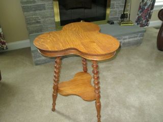 Antique Oak Table,  Clover Shape