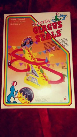 Playful Circus Seals Vintage Antique 1983 Dah Yang Toys Nib Rare