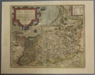 Poland & Lithuania 1584 Abraham Ortelius Unusual Antique Copper Engraved Map