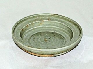 Chinese Han Tomb Burial Pottery Dish Crackle c.  206 BC - 220 AD / 5.  25 