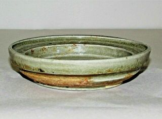 Chinese Han Tomb Burial Pottery Dish Crackle C.  206 Bc - 220 Ad / 5.  25 " D X 1.  25 " H