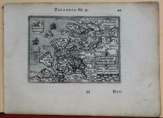 Zeeland Netherlands 1577 Ortelius & Galle Unusual First Edition Antique Map
