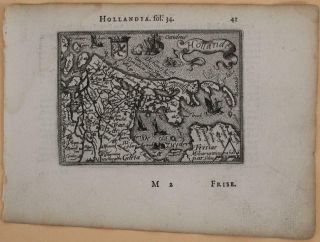 Netherlands 1577 Ortelius & Galle Unusual First Edition Antique Map