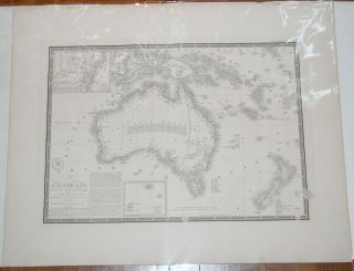 1835 Australia,  East Indies - Brue Atlas 26 " X 21 " Huge Map - Antique