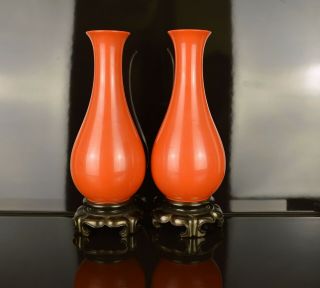 A Foochow Monochrome Lacquer Vases
