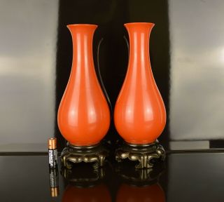 A FOOCHOW MONOCHROME LACQUER VASES 2