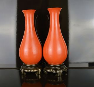 A FOOCHOW MONOCHROME LACQUER VASES 5