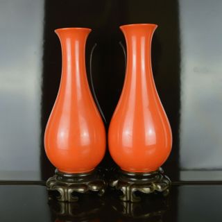 A FOOCHOW MONOCHROME LACQUER VASES 7