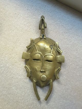 Rare Antique African Senoufo Mask In Bronze,  Not Gold Weight
